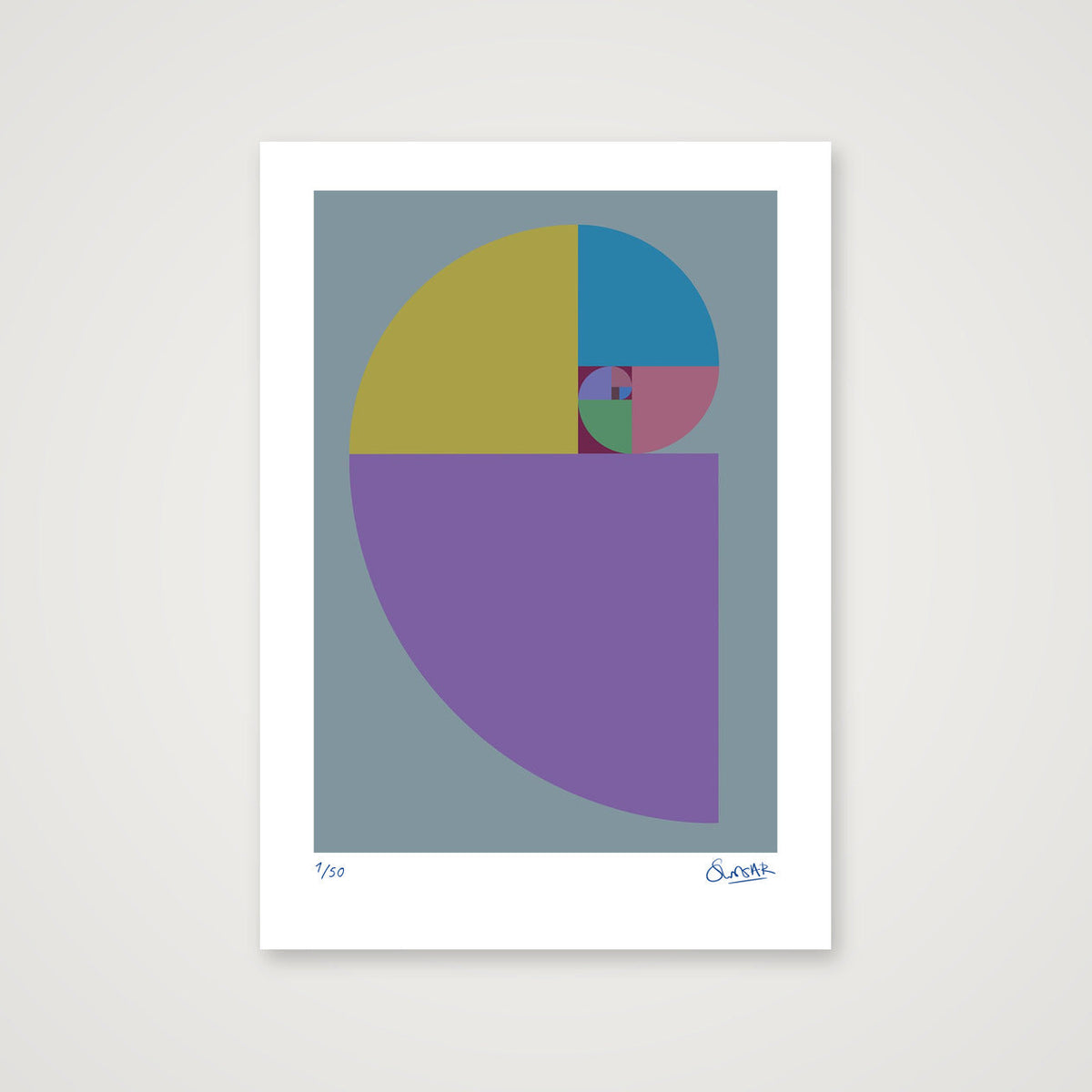 Fibonacci 360 — A3 (30×42cm, 12×17") Print only