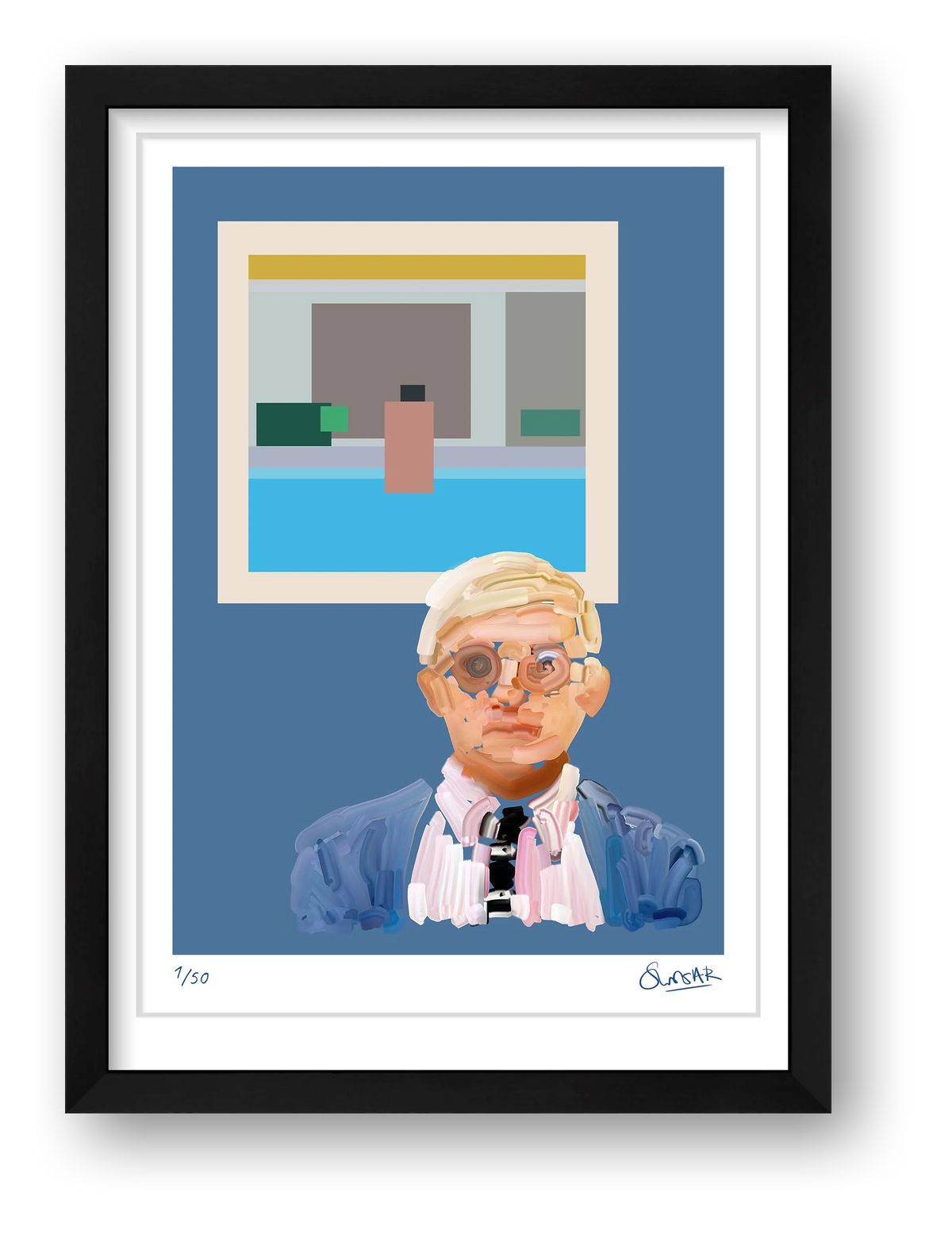 Some Bloke from Bradford on Blue — framed