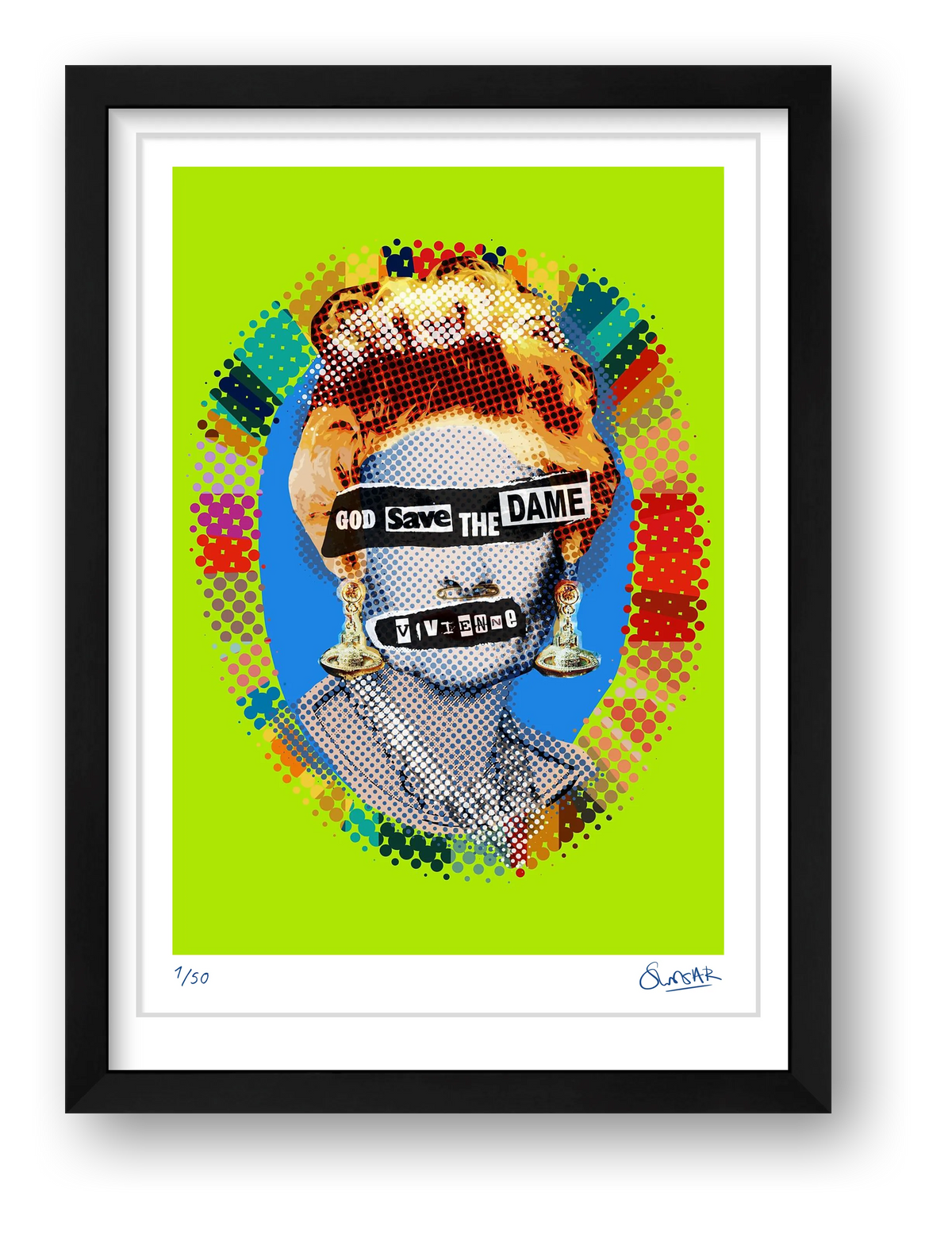 God Save The Dame Acid Lime — framed