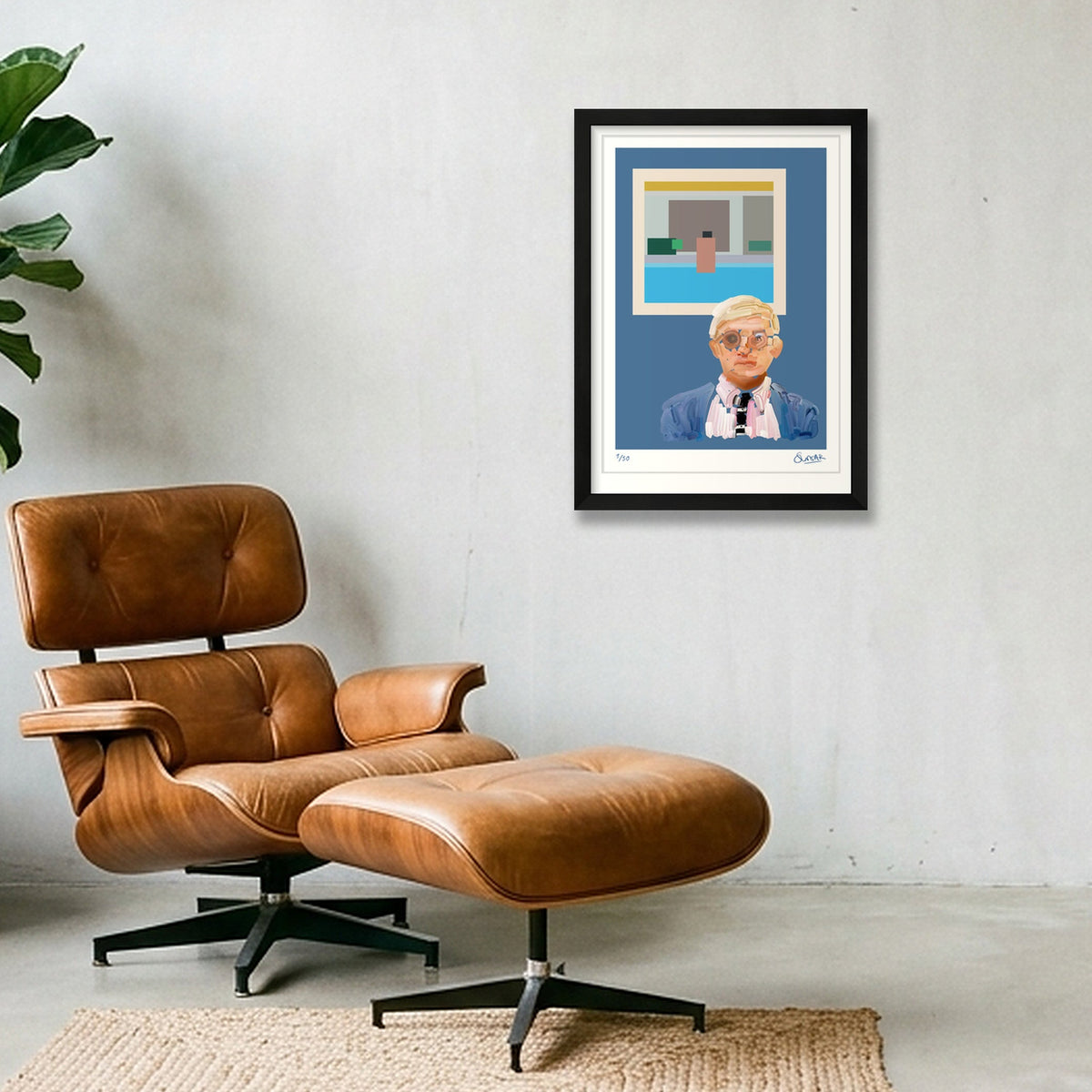 Some Bloke from Bradford on Blue — A3 (30×42cm, 12×17") Black Frame