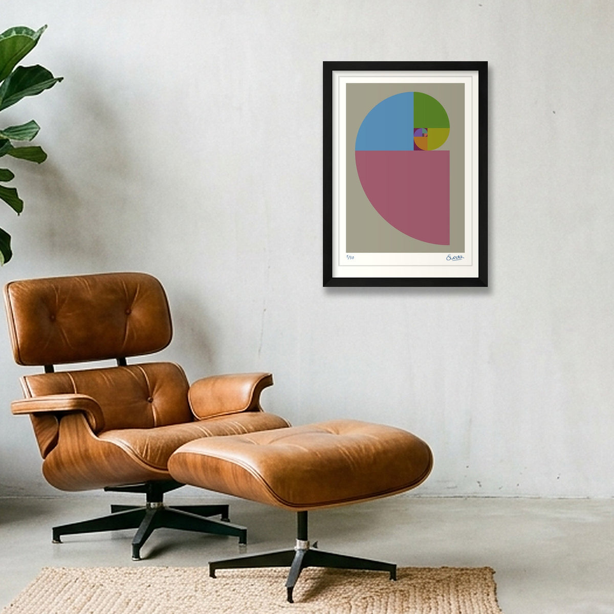 Fibonacci 240 — A3 (30×42cm, 12×17") Black Frame