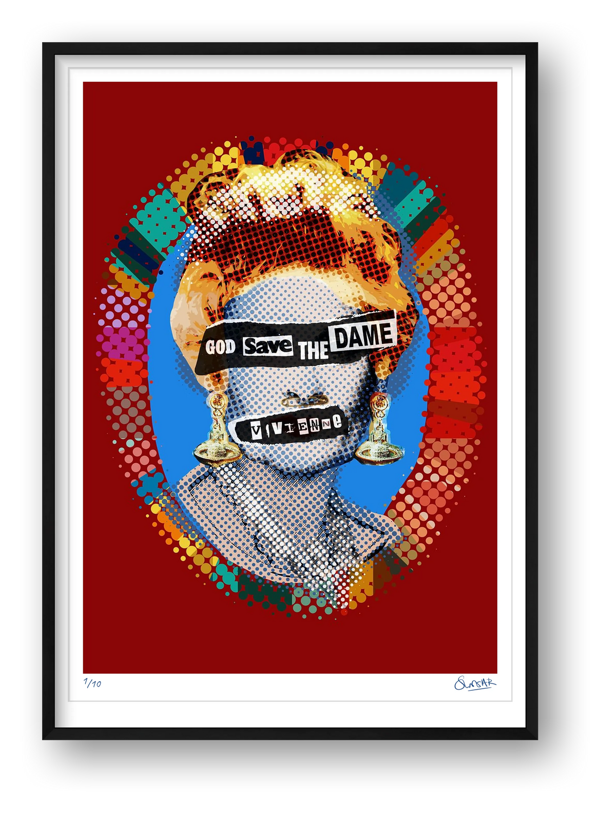 God Save The Dame Red — framed