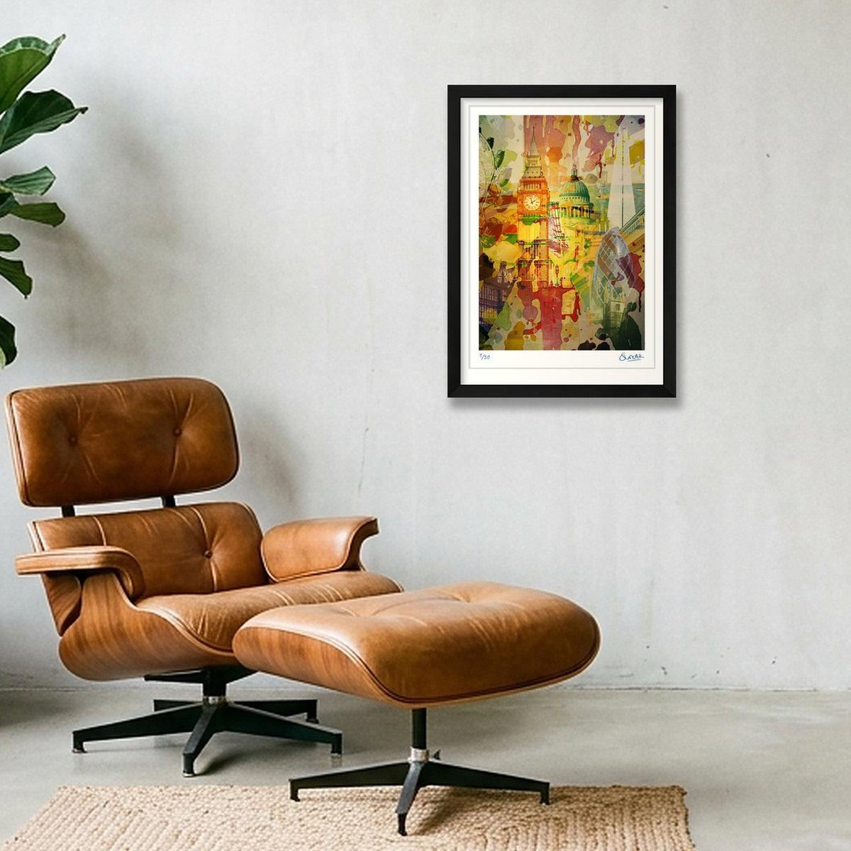 London SPLATTER — A3 (30×42cm, 12×17") Black Frame