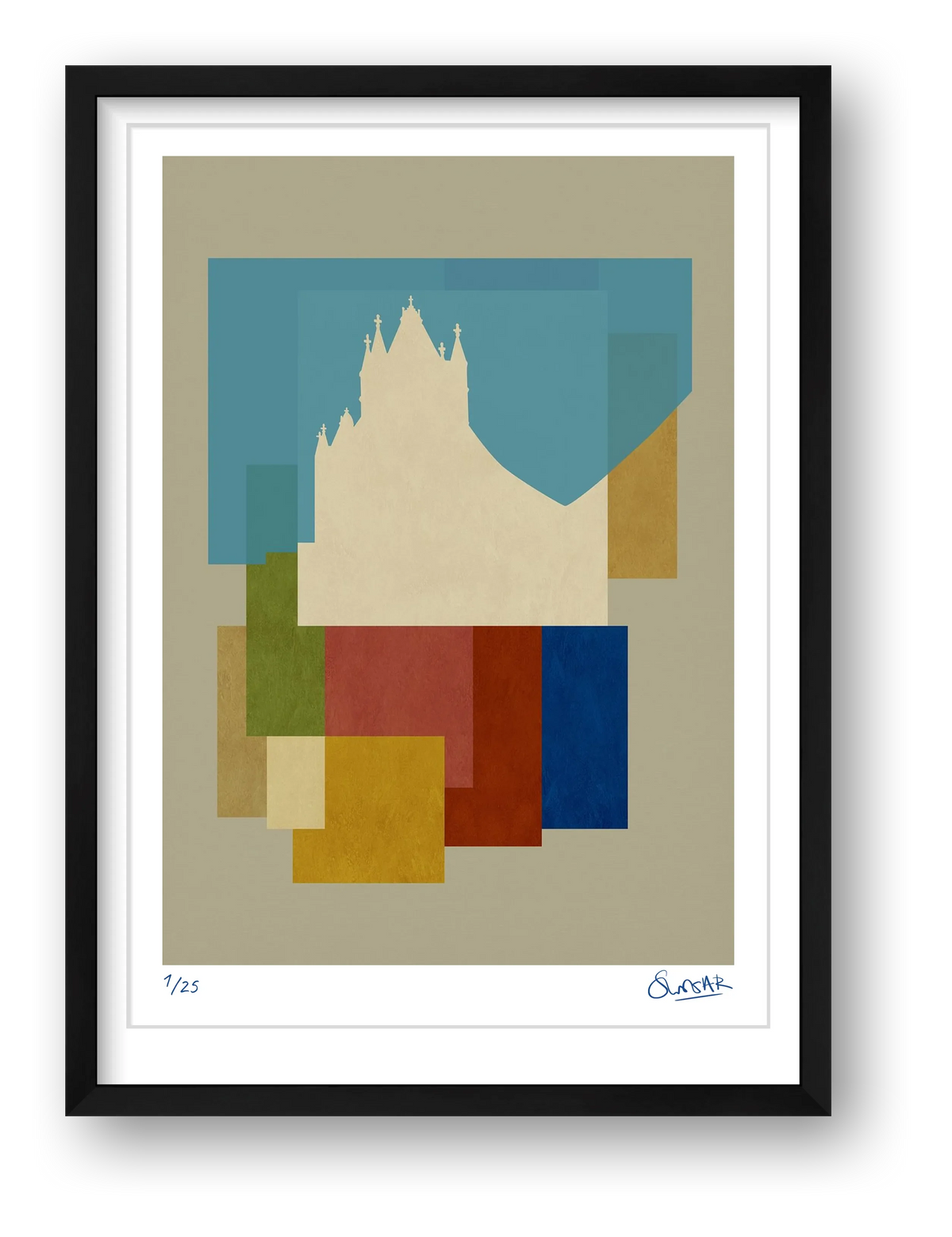 Neo Deco TOWER BRIDGE — framed