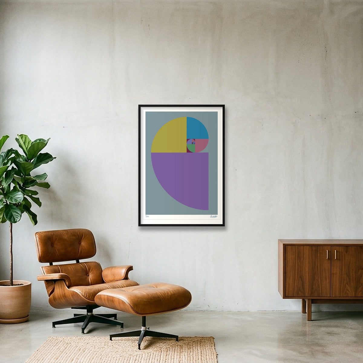 Fibonacci 360 — 70×100cm, 28×39" Black Frame