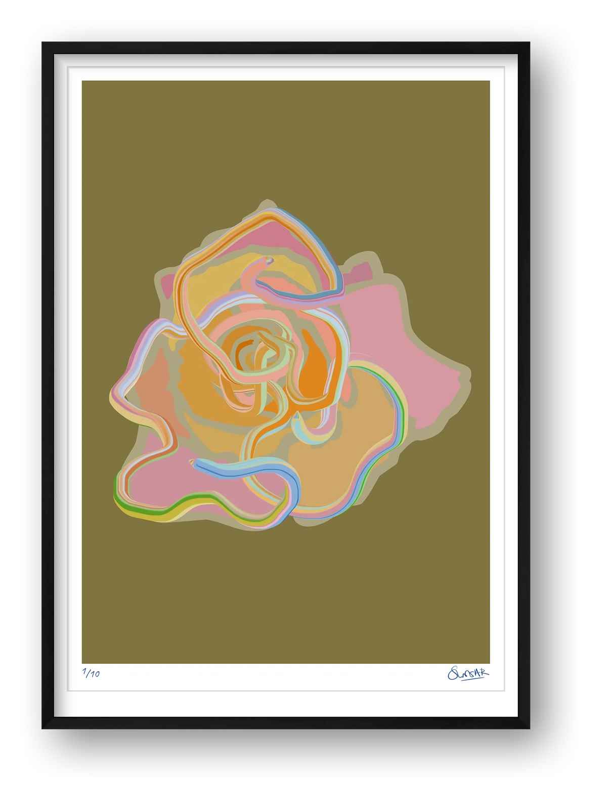 Tubular Rose GOLD — framed