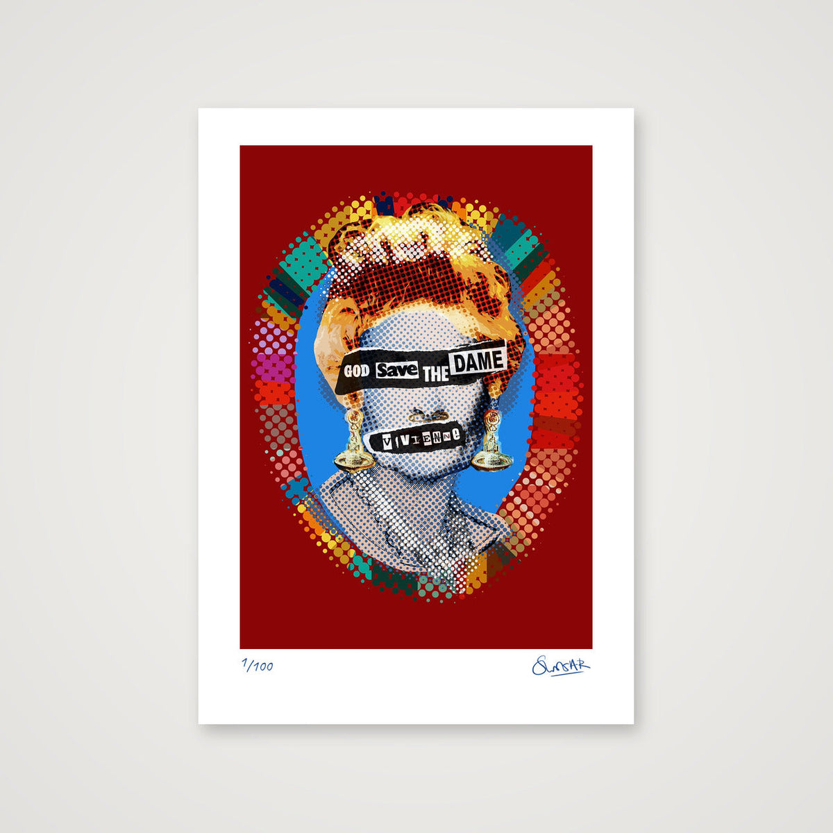 God Save The Dame Red — A4 (21×30cm, 8×12") Print only