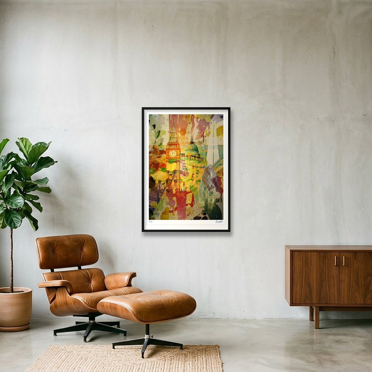 London SPLATTER — 70×100cm, 28×39" Black Frame