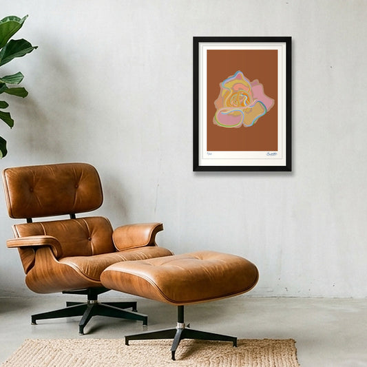 Tubular Rose RED — A3 (30×42cm, 12×17") Black Frame